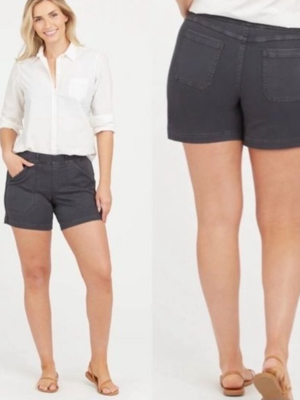 SPANX Stretch Twill shorts Grey size Medium